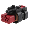TE Connectivity AMPSEAL 16 Automotive Connector Male Red Cable 3 Way Crimp Termination 776429-1