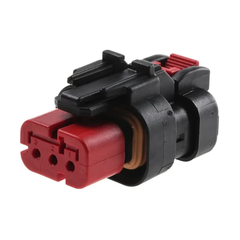 TE Connectivity AMPSEAL 16 Automotive Connector Male Red Cable 3 Way Crimp Termination 776429-1