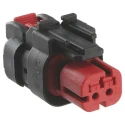 TE Connectivity AMPSEAL 16 Automotive Connector Male Black Cable 2 Way Crimp Termination 776427-1