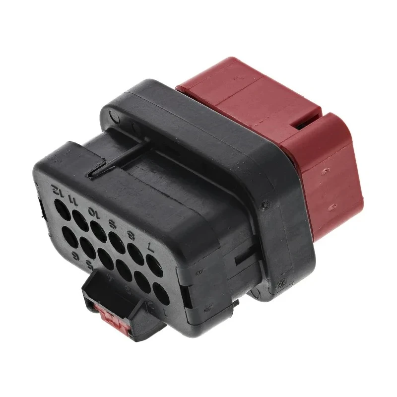 TE Connectivity AMPSEAL 16 Automotive Connector Male Red Cable 12 Way Crimp Termination 776437-1