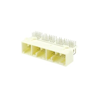 TE Connectivity MULTILOCK 040 III Series Right Angle Through Hole PCB Socket, 72-Contact, 3 Row Solder 353830-5