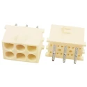 TE Connectivity Universal MATE-N-LOK Series Straight Through Hole PCB Header 6 Contacts 6.35 mm Pitch 3 Row 350585-1