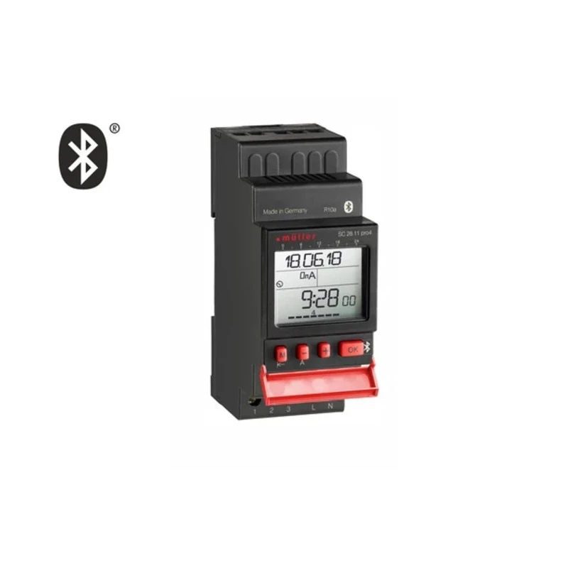 Muller Digital DIN Rail Time Switch SC 28.11 PRO4 115V 50-60HZ 1 Channel 100 Memory Locations 10 Year Battery Life Germany