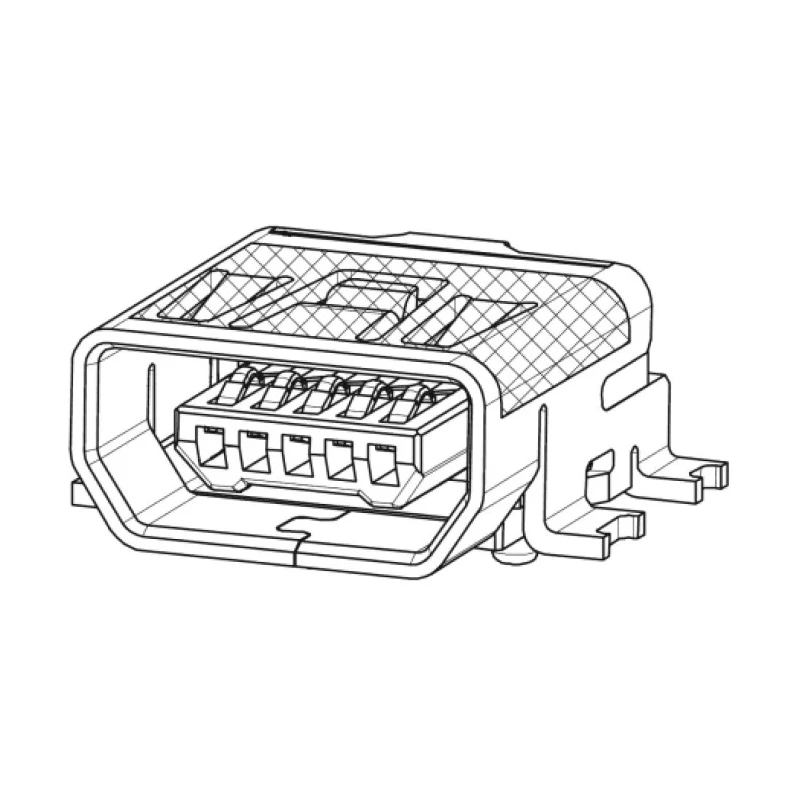 Molex Right Angle Surface Female 1 Port Micro USB Type AB Connector USB 2.0 67803-8020
