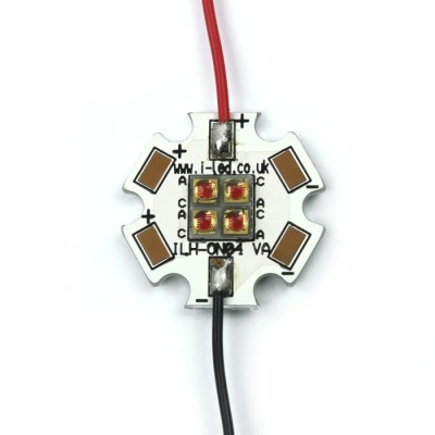 Intelligent LED Solutions OSLON4 PowerStar LED Array 4-LEDs Red, 1A Current, 6.44W Power ILH-ON04-RED1-SC201-WIR200.