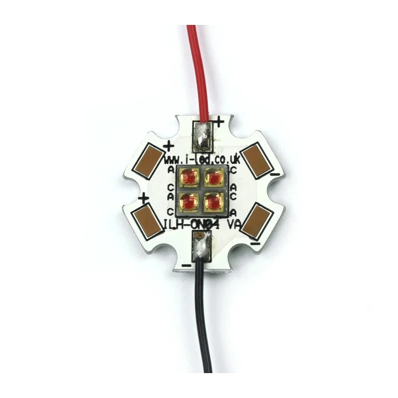 Intelligent LED Solutions OSLON4 PowerStar LED Array 4-LEDs Red, 1A Current, 6.44W Power ILH-ON04-RED1-SC201-WIR200.