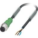 Phoenix Contact Sensor Actuator Cable 10m Polyurethane Jacket Grey Black Male 3 Way M12 to 3 Way Free Cable End 1682566
