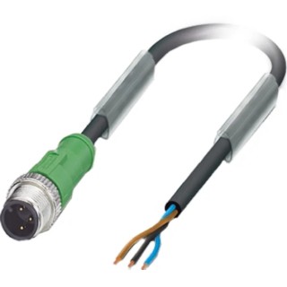 Phoenix Contact Sensor Actuator Cable 10m Polyurethane Jacket Grey Black Male 3 Way M12 to 3 Way Free Cable End 1682566