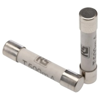 RS PRO 500mA T Ceramic Cartridge Fuse, 6.3 x 32 mm, Time Lag, 500V ac, Ceramic Body 721-1597