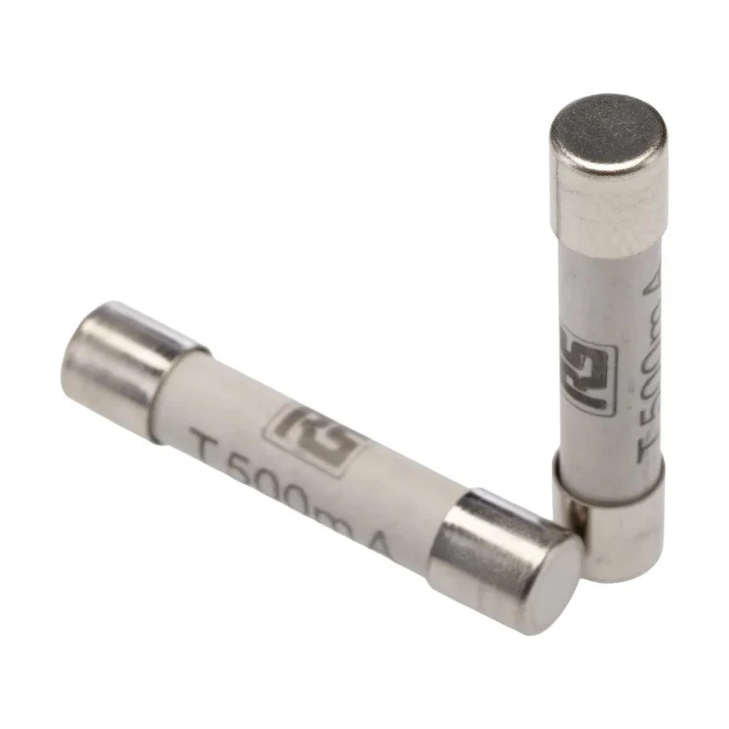 RS PRO 500mA T Ceramic Cartridge Fuse, 6.3 x 32 mm, Time Lag, 500V ac, Ceramic Body 721-1597