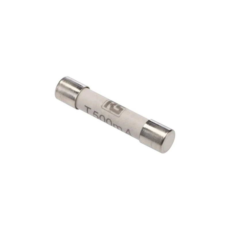 RS PRO 500mA T Ceramic Cartridge Fuse, 6.3 x 32 mm, Time Lag, 500V ac, Ceramic Body 721-1597