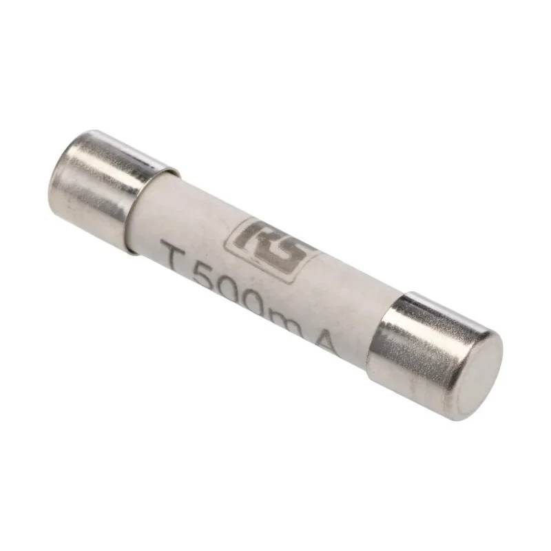 RS PRO 500mA T Ceramic Cartridge Fuse, 6.3 x 32 mm, Time Lag, 500V ac, Ceramic Body 721-1597