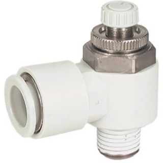 SMC AS Series In-Line Speed Controller with Push-in Fittings 1 Mpa Max Pressure AS2201F-01-04S
