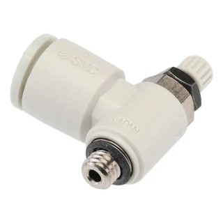 SMC AS Series Speed Controller with 6mm Tube Inlet Port, 0.1 to 1 MPa Pressure Range, Durable Threaded Design AS1211F-M5-06