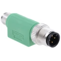 Phoenix Contact Straight Circular Connector Adapter 4 M12 Male to 4 M8 Female, 30V, 4A, IP65/IP67, Nickel Plated 1519765