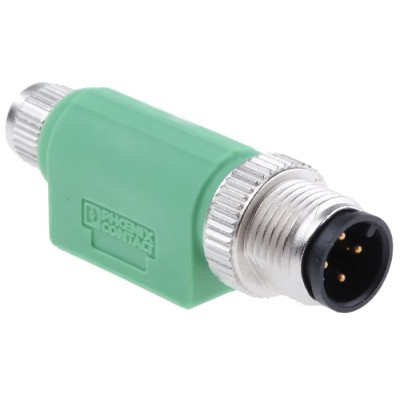 Phoenix Contact Straight Circular Connector Adapter 4 M12 Male to 4 M8 Female, 30V, 4A, IP65/IP67, Nickel Plated 1519765