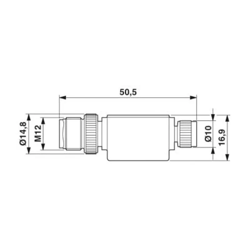 Phoenix Contact Straight Circular Connector Adapter 4 M12 Male to 4 M8 Female, 30V, 4A, IP65/IP67, Nickel Plated 1519765