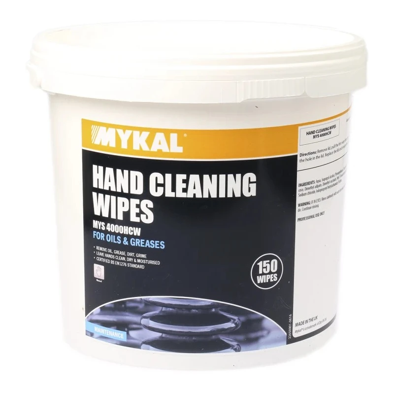 Mykal Industries Wet Hand Wipes, Bucket of 150, 250 x 300 mm 0003DSIHANDWIPES