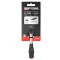 Facom 1/4 in Ratchet with Bi-Material Elastomer Handle, Satin Chrome Finish, Chrome Vanadium Steel, 106mm Overall R.360PB