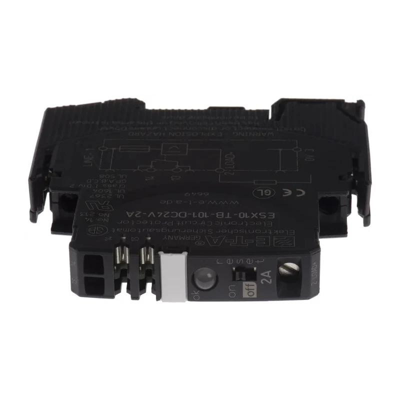 ETA ESX10-TB-101-DC24V-2A Electronic Circuit Breaker 24V 2A DIN Rail Mount ESX10-TB-101-DC24V-2A