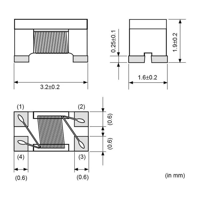 Murata 1206 Surface Mount Common Mode Choke DLW31S ±25 % Inductance Tolerance 370 mA Idc DLW31S