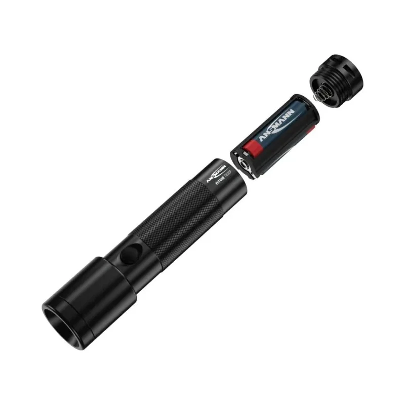 Ansmann Aluminium Housing LED Torch Black 200 lm, 135 mm with 3 AAA Alkaline Batteries T200F 1600-0138-520