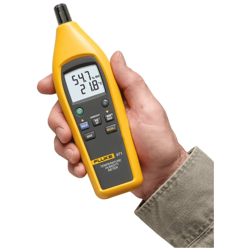 Fluke Digital Hygrometer 60°C Max, ±2.5% RH Accuracy, 0.1°C Resolution, 971 Model 2418208
