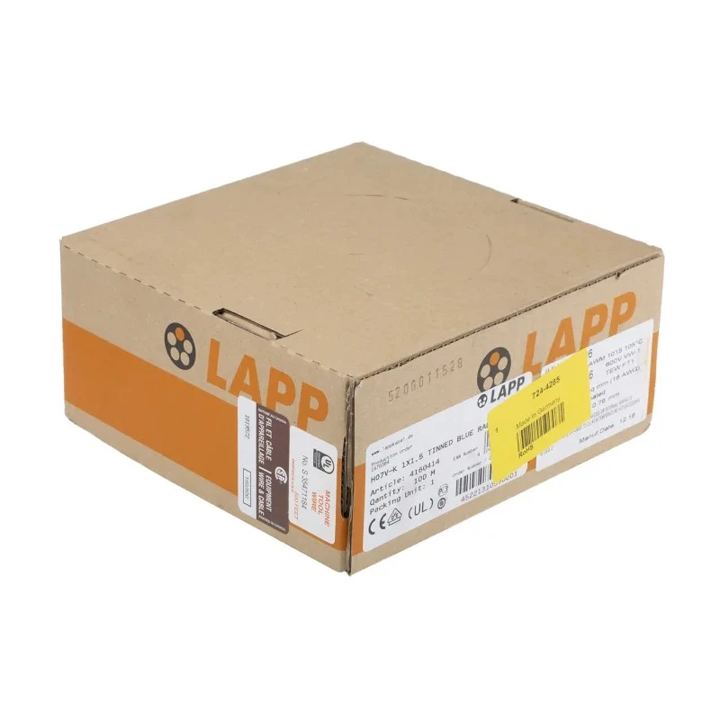 Lapp MULTI-STANDARD SC 2.1 Series Blue 1.5 mm² Hook Up Wire, 100 m Length, Tin Plated Copper Conductor, Polyvinyl 4160414