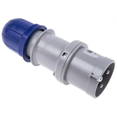 Scame Blue IP44 Cable Mount 2P+E Straight Industrial Power Connector 32A 230V IP44 
