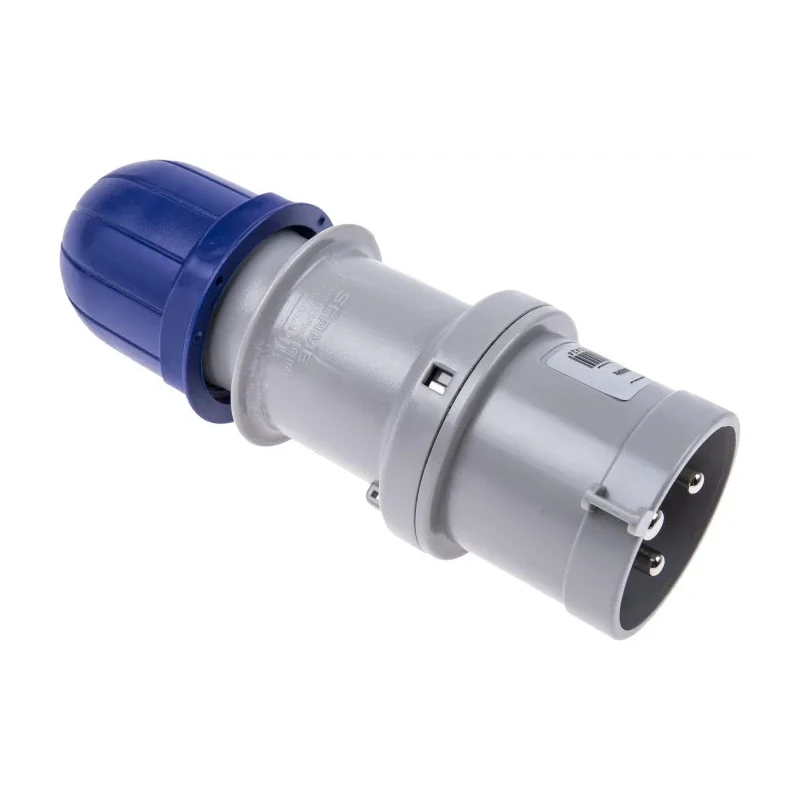 Scame Blue IP44 Cable Mount 2P+E Straight Industrial Power Connector 32A 230V IP44 
