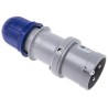 Scame Blue IP44 Cable Mount 2P+E Straight Industrial Power Connector 32A 230V IP44