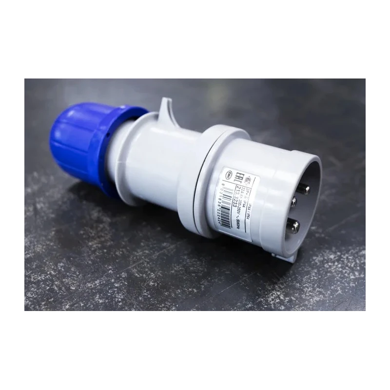 Scame Blue IP44 Cable Mount 2P+E Straight Industrial Power Connector 32A 230V IP44 