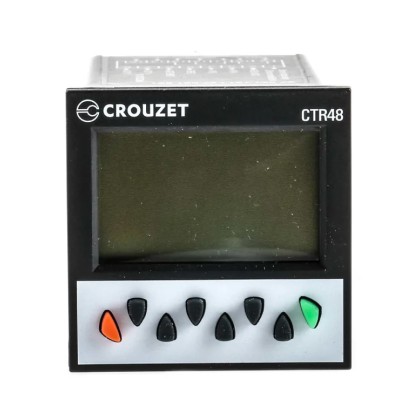 Crouzet Panel Mounted Digital 6 Digit Counter with 9mm Digit Height 30VDC Input Relay Output CTR48