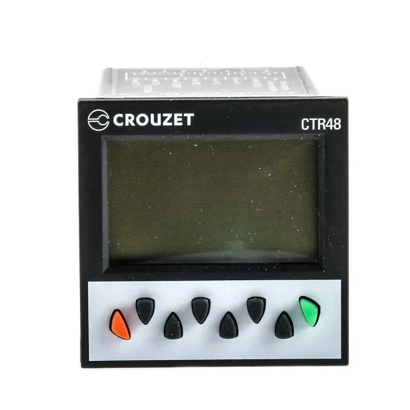 Crouzet Panel Mounted Digital 6 Digit Counter with 9mm Digit Height 30VDC Input Relay Output CTR48