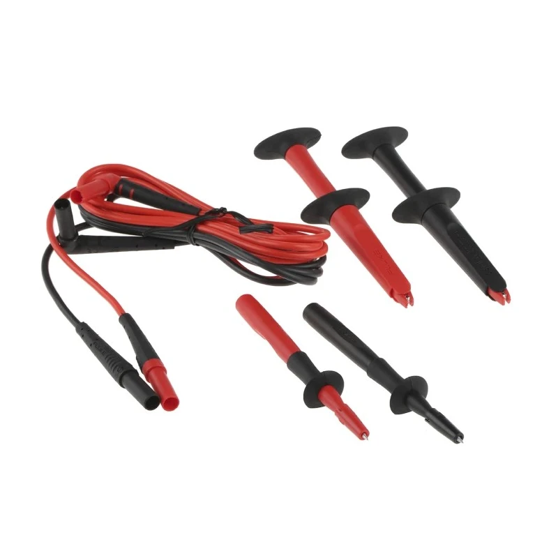 Fluke Industrial Test Lead Kit 10A, Straight to Right Angle Connectors, 1.6m Lead Length, CAT III CAT IV TL220-1