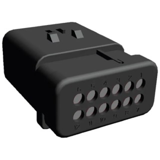 TE Connectivity AMPSEAL 16 Automotive Connector Male Red Clip 12 Way Crimp Termination 776438-1