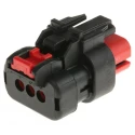 TE Connectivity AMPSEAL 16 Automotive Connector Female Red Cable 3 Way Crimp Termination 776523-1