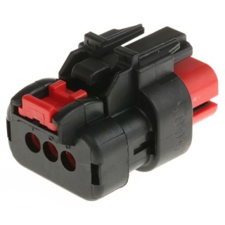 TE Connectivity AMPSEAL 16 Automotive Connector Female Red Cable 3 Way Crimp Termination 776523-1