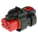 TE Connectivity AMPSEAL 16 Automotive Connector Female Red Cable 3 Way Crimp Termination 776523-1
