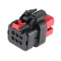 TE Connectivity AMPSEAL 16 Automotive Connector Female Red Cable 6 Way Crimp Termination 776531-1