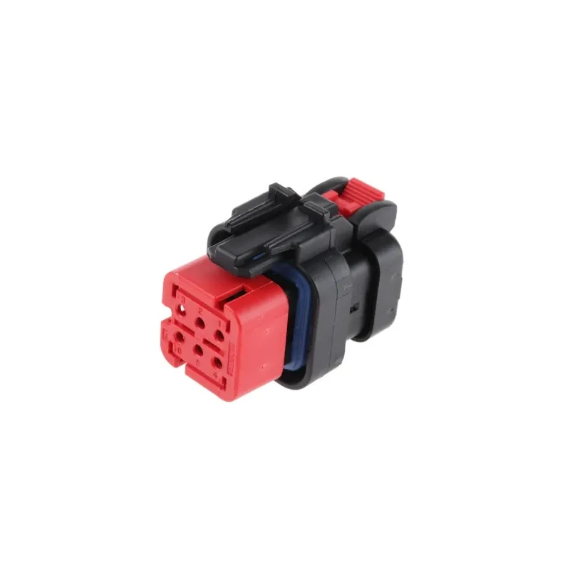 TE Connectivity AMPSEAL 16 Automotive Connector Female Red Cable 6 Way Crimp Termination 776531-1