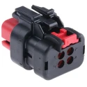 TE Connectivity AMPSEAL 16 Automotive Connector Female Red Cable 4 Way Crimp Termination 776524-1