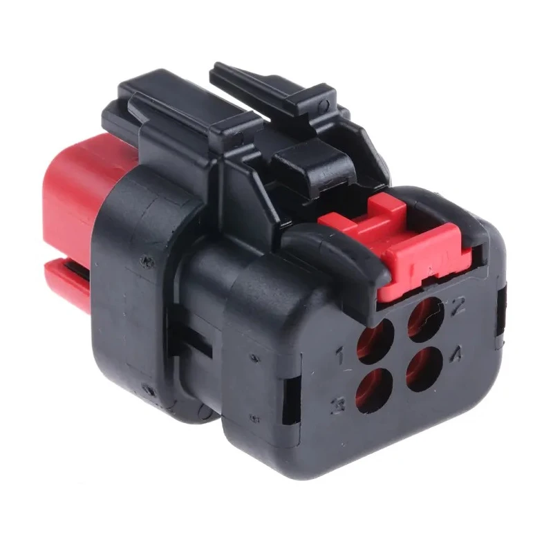 TE Connectivity AMPSEAL 16 Automotive Connector Female Red Cable 4 Way Crimp Termination 776524-1