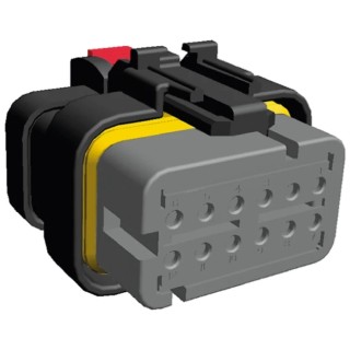 TE Connectivity AMPSEAL 16 Automotive Connector Female Grey Cable 12 Way Crimp Termination 776437-2