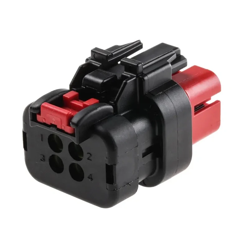 TE Connectivity AMPSEAL 16 Automotive Connector Female Red Cable 4 Way Crimp Termination 776487-1