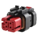 TE Connectivity AMPSEAL 16 Automotive Connector Female Red Cable 4 Way Crimp Termination 776487-1