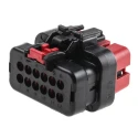 TE Connectivity AMPSEAL 16 Automotive Connector Female Red Cable 12 Way Crimp Termination 776533-1