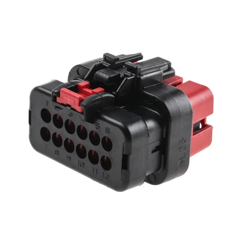 TE Connectivity AMPSEAL 16 Automotive Connector Female Red Cable 12 Way Crimp Termination 776533-1