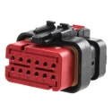 TE Connectivity AMPSEAL 16 Automotive Connector Female Red Cable 12 Way Crimp Termination 776533-1