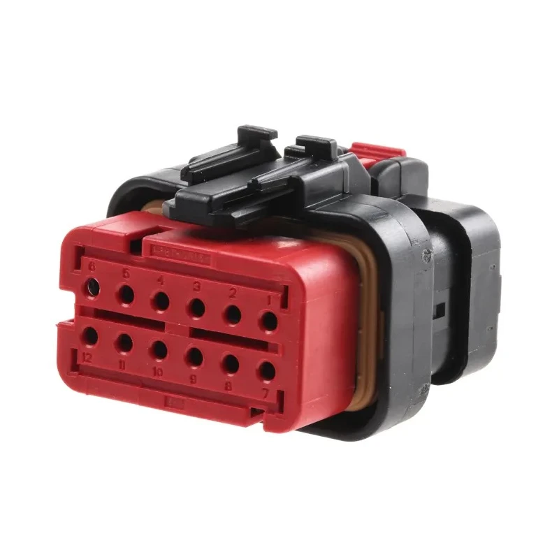 TE Connectivity AMPSEAL 16 Automotive Connector Female Red Cable 12 Way Crimp Termination 776533-1